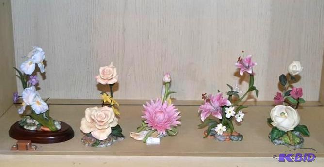 lot 56 image: Lenox floral hand painted sculptures, collect...