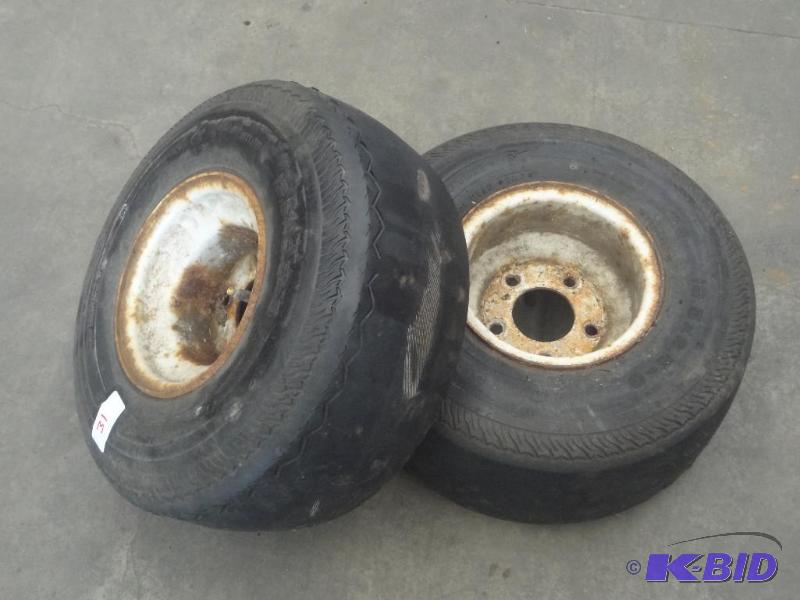 (2) 5-Lug 18.5x8.5x8 Wheels &amp Tires...