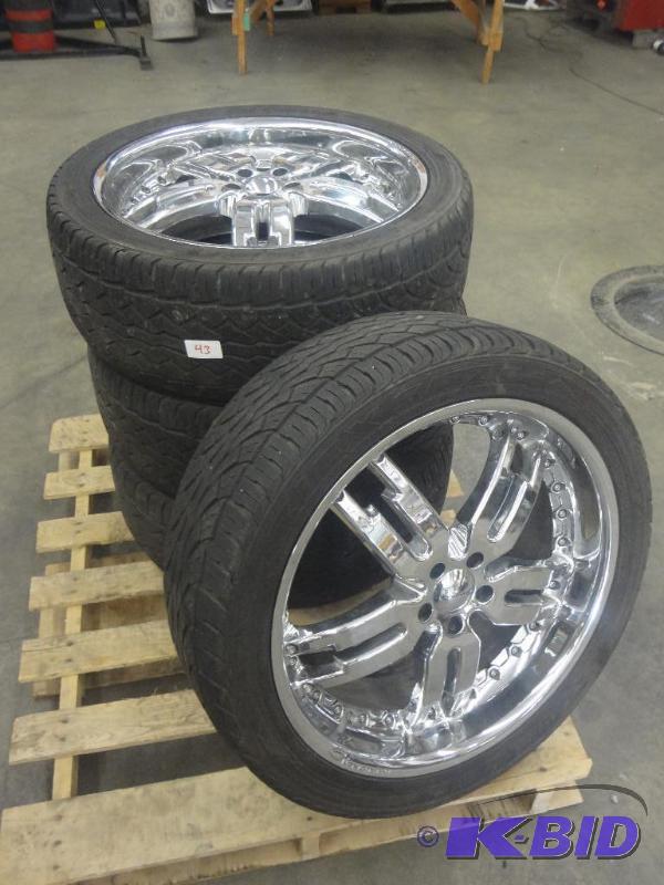 (4) Giovanna 5-Lug Chromed Wheels With Falken...