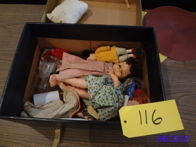 lot 116 image: Old Dolls...
