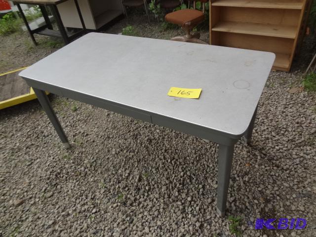 lot 165 image: MetalFormica Table, Heavy, bring help...