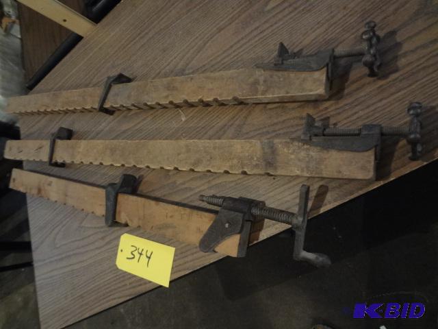 lot 344 image: (3) Wood Clamps...