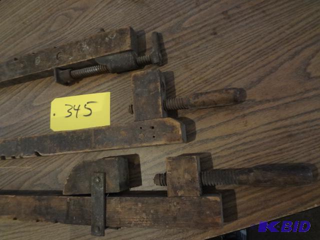 lot 345 image: (3) Wood Clamps...