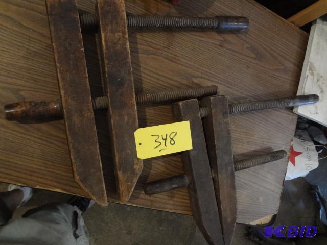lot 348 image: (2) Wood Clamps...