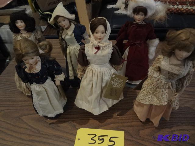 lot 355 image: (6) Franklin Heirloom Porcelain Dolls...
