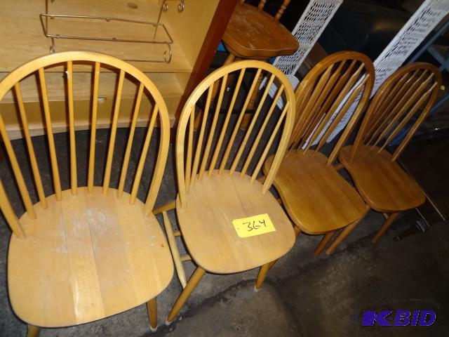 lot 364 image: (4) Oak Chairs...