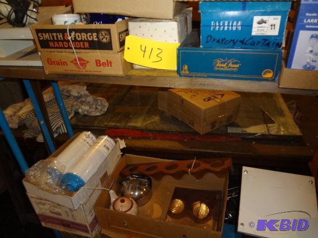 lot 413 image: Shelf of Stuff, custom Built speakers, Games...