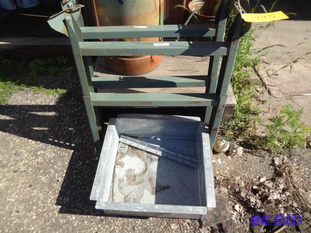 lot 445 image: Adjustable Steel Legs and Tin Planters Box...