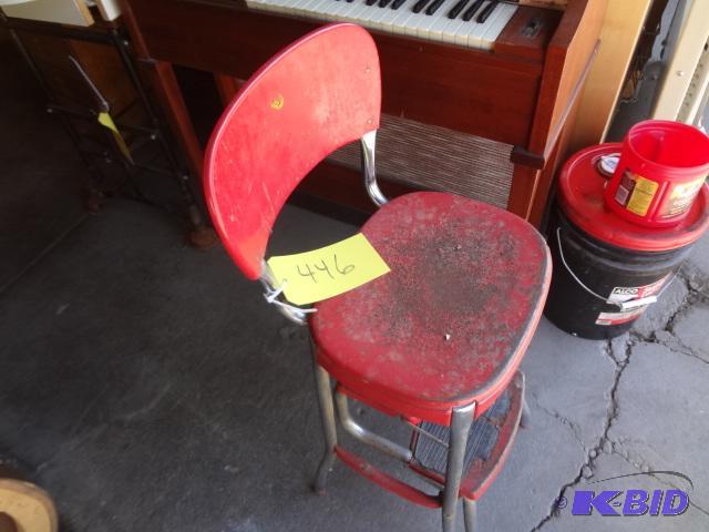 lot 446 image: Red Step Stool...