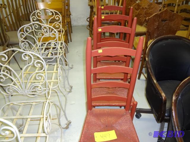lot 449 image: Red Chairs...