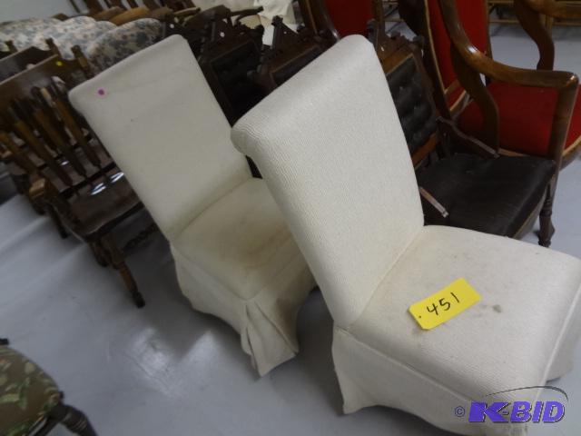 lot 451 image: Two Highback Upholstered Chairs...