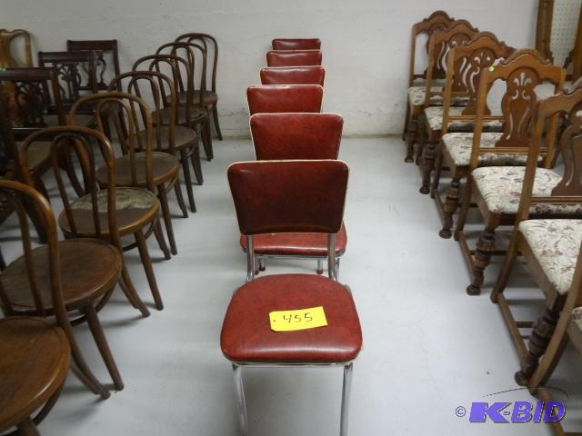 lot 455 image: (6) ChromeRed Vinyl Chairs...