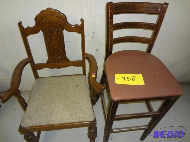 lot 458 image: Ornate Chair and High Chair...
