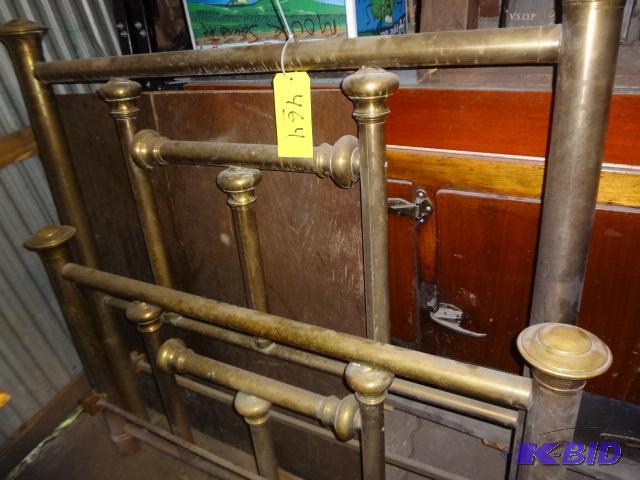 lot 464 image: Old ,Old Full Size Brass Bed, very Large Diam...