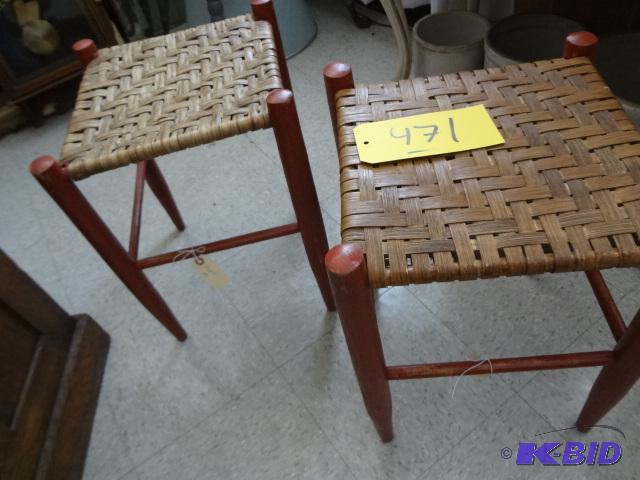 lot 471 image: Pair of Red Stools...