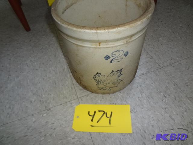 lot 474 image: 2 Gallon Crock, Western...