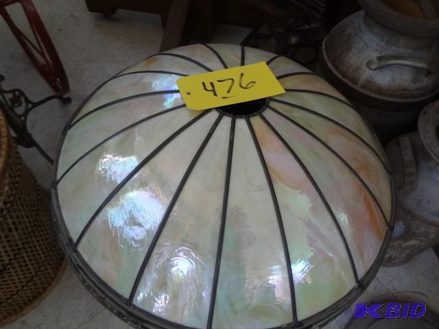 lot 477 image: Slag Glass ChandelierLight Shade.  Refe...