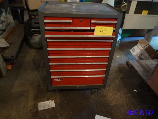 lot 61 image: Craftsman Tool Box, nice shape, full of Stuff...