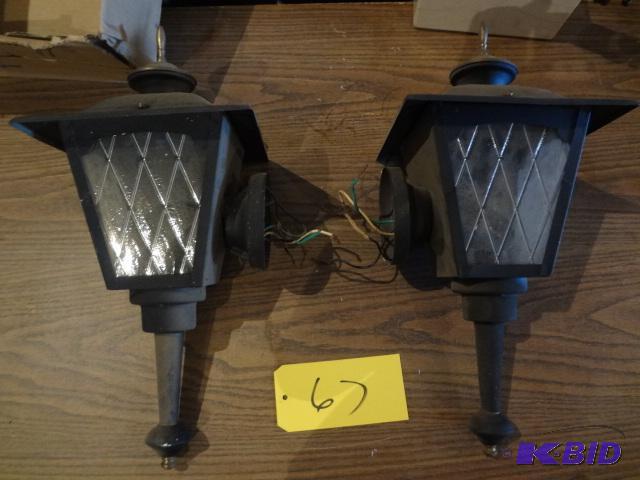 lot 67 image: Pair of Old Exterior Light Sconces...