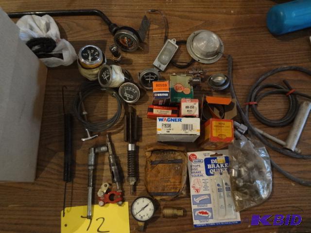 lot 72 image: Lot of Old Car Parts and Gauges...