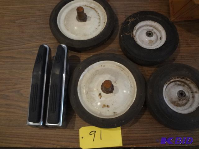 lot 91 image: 70s Bumper Guards, two sets of wheels...