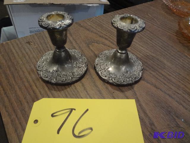 lot 96 image: Candle Holders, Sterling()...