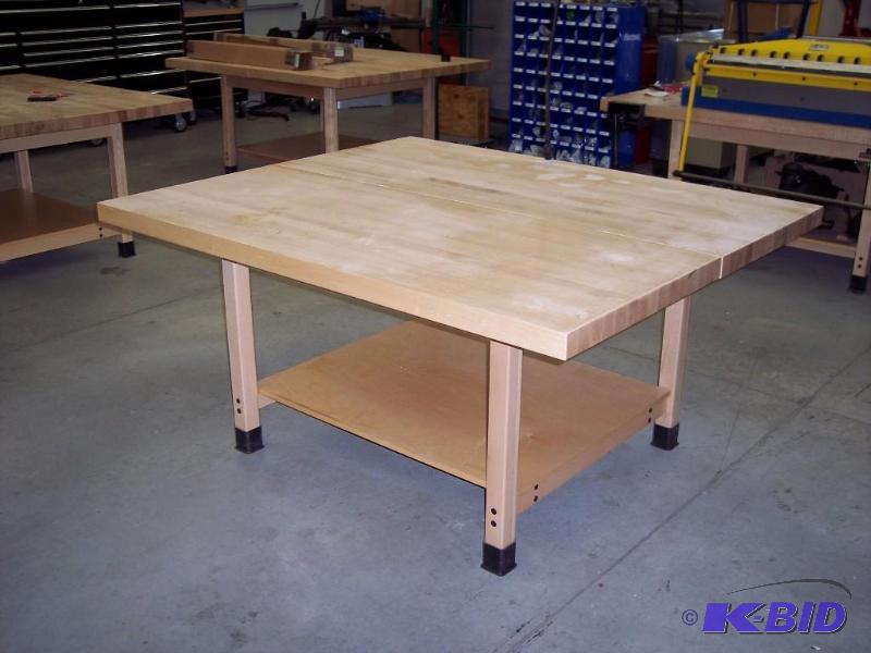 Wooden shop table -taken out of a school -has...