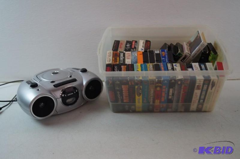 CD player, VHS tapes