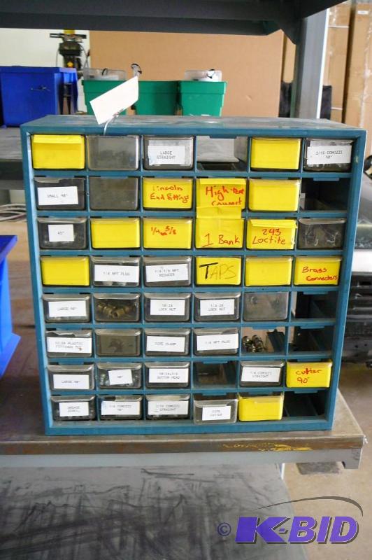 Storage Cabinet with 48 Small Drawers Filled ...