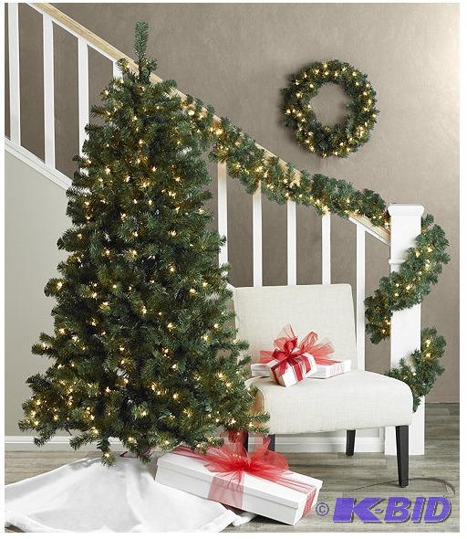 lot 49 image: 6.5ft Christmas Tree & Decor QD4218