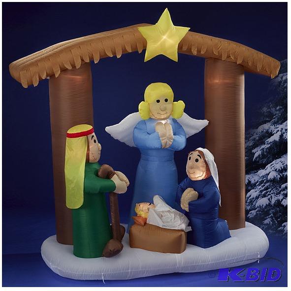 lot 58 image: 8ft Inflatable Nativity Scene PG417