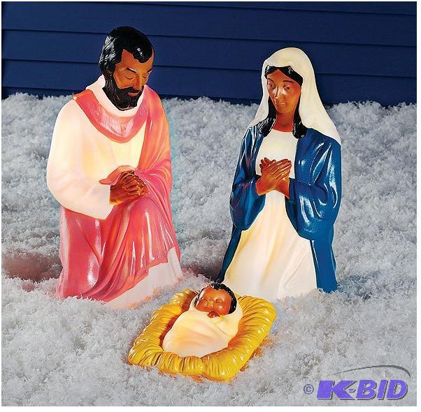 lot 66 image: 3pc African American Nativity NE477