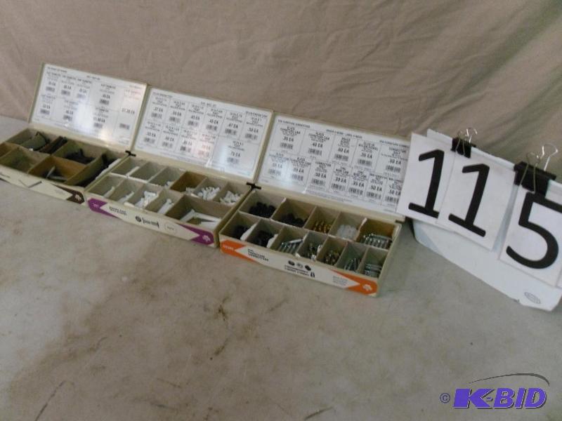 lot 115 image: 3 Hillman Fastener  Hardware Assortments. Al...
