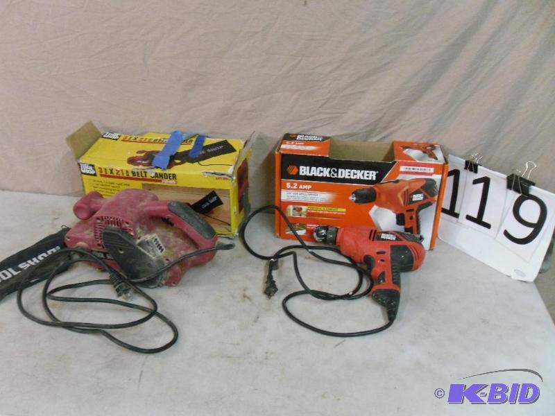 lot 119 image: Black and Decker Corded Drill and a Tool Shop...