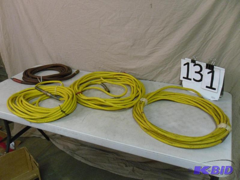 lot 131 image: Lot of 4 Assorted Air Hoses....