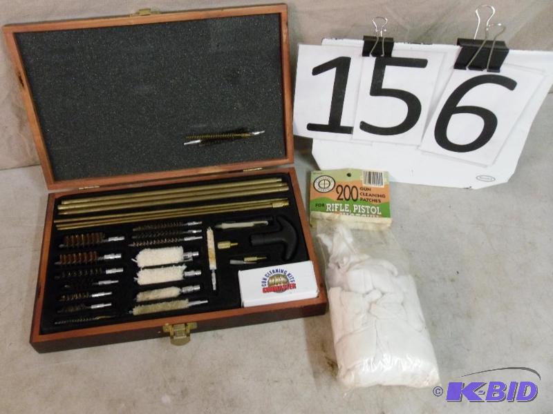 lot 156 image: DAC Gunmaster Gun Cleaning Kit in Wood Box. A...