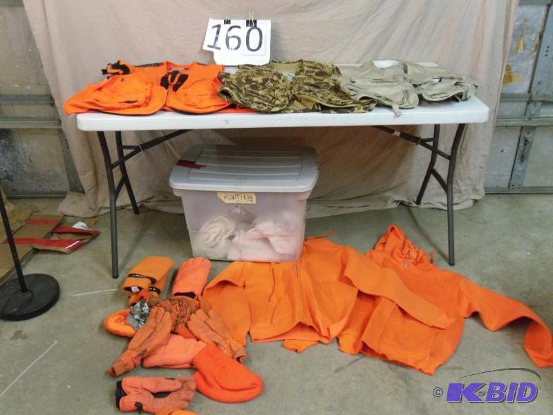 lot 160 image: Cabelas Hunting Vest (L), Camo Vest (L), Remi...