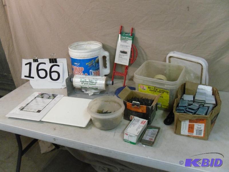 lot 166 image: Assorted Nails, Screws, Staples, Access Panel...