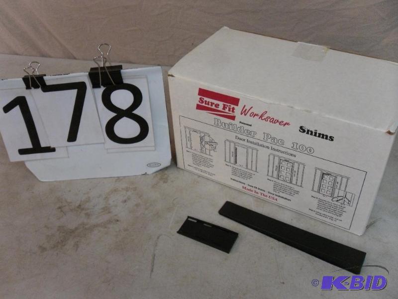 lot 178 image: Box of New Sure Fit Worksaver Shims. 100 pc B...