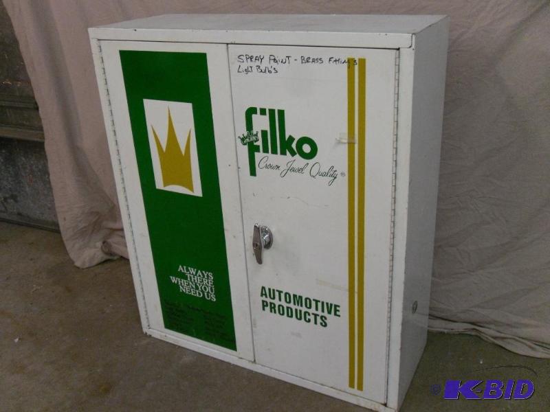 lot 18 image: 2 Door Steel Filko Wall Cabinet with Door Sto...