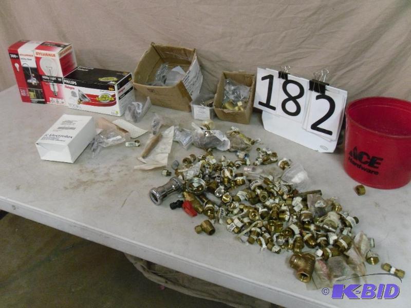 lot 182 image: Lot of Assorted New Fasteners, Light Bulbs, a...