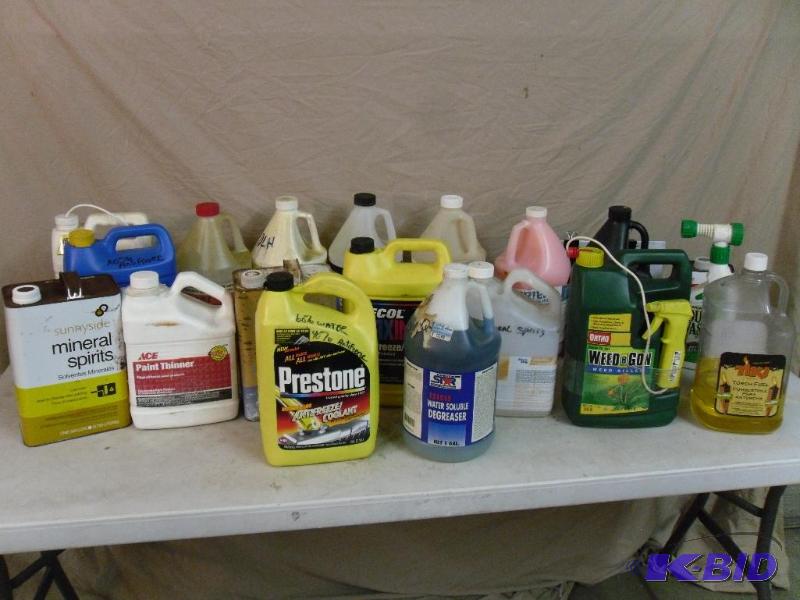 lot 184 image: Lot of Assorted Shop Chemicals. Amounts vary....