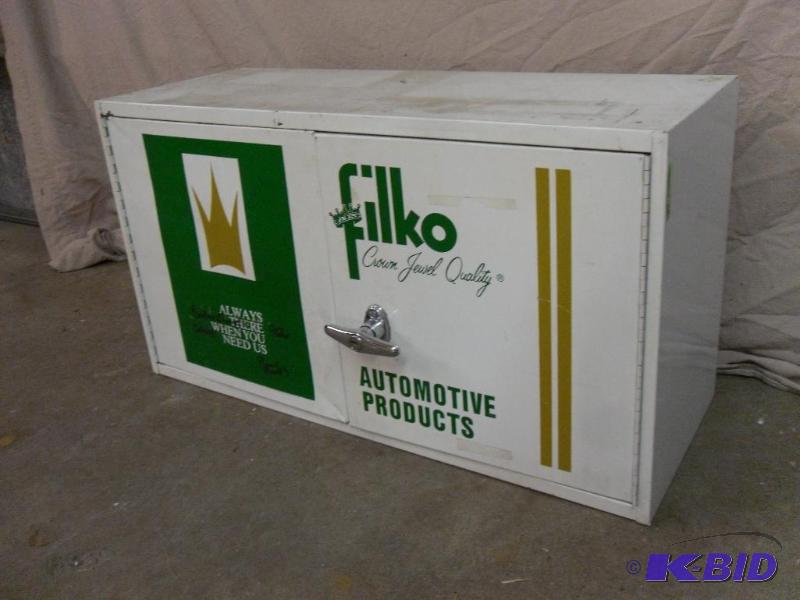 lot 19 image: Steel Filko Wall Cabinet. No Key. Measures ap...