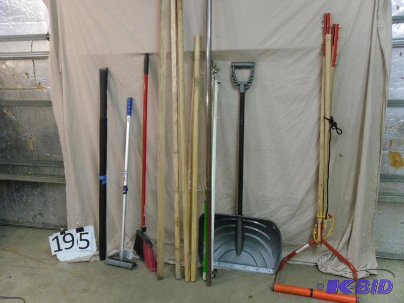 lot 195 image: Lot of Long Handled Tools and Materials. Roof...