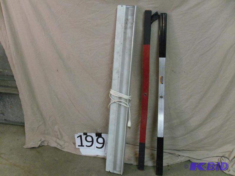 lot 199 image: Snowmobile Trailer Hold Downs and 4 Light. T...