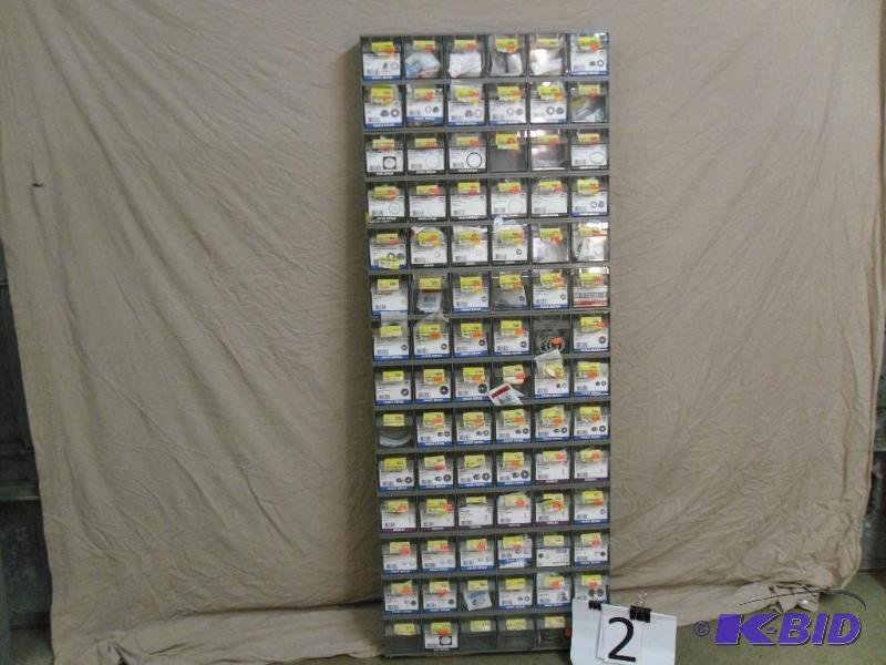 lot 2 image: 84 Bin Hardware Storage Unit with Contents. C...