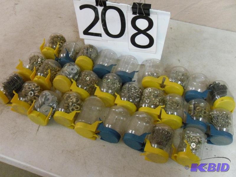 lot 208 image: Lot of Assorted Fasteners and Hardware in Pla...