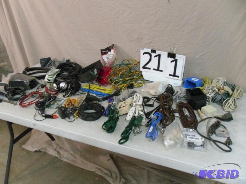 lot 211 image: Trailer Wiring and Lights, Wire Lube, Charger...