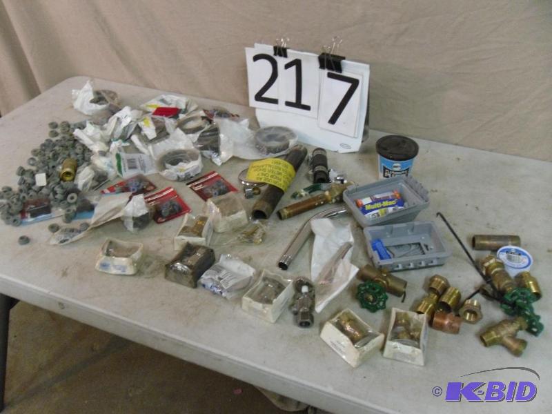 lot 217 image: Lot of Assorted Plumbing Hardware. Brass Fitt...