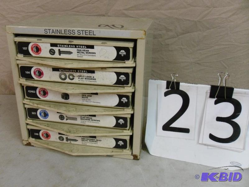 lot 23 image: Hillman 5 drawer hardware organizer filled wi...